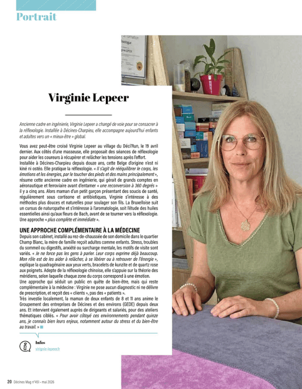 Extrait du Décines Mag de mai 2026 - Portrait de Virginie Lepeer